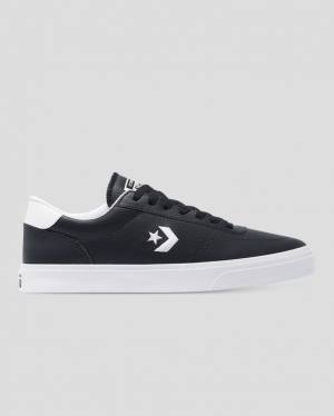 Converse Boulevard Faux Leather Low Tops Shoes Black | CV-974JTA