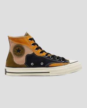 Converse Chuck 70 Archive Camo Overlay High Tops Shoes Olive Orange | CV-109GOK