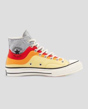 Converse Chuck 70 Nor'Easter Felted Layered High Tops Shoes Grey Red Yellow | CV-615TUY