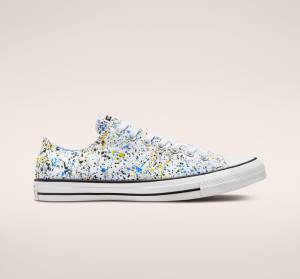 Converse Chuck Taylor All Star Archive Paint Splatter Low Tops Shoes White / Blue | CV-523TIK