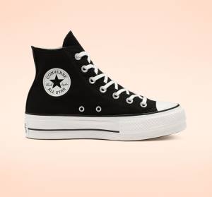 Converse Chuck Taylor All Star Lift Platform Canvas High Tops Shoes Black / White | CV-589NRU