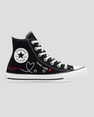 Converse Chuck Taylor All Star Love Thread High Tops Shoes Black | CV-432IRL