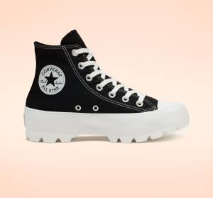 Converse Chuck Taylor All Star Lugged High Tops Shoes Black / White | CV-217ZFG