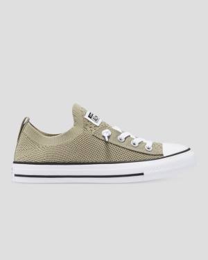 Converse Chuck Taylor All Star Shoreline Knit Slip Low Tops Shoes Green | CV-819ABH