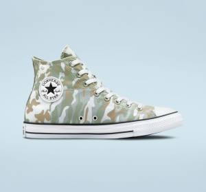 Converse Chuck Taylor All Star Split Panel Camo High Tops Shoes Brown | CV-842MHA