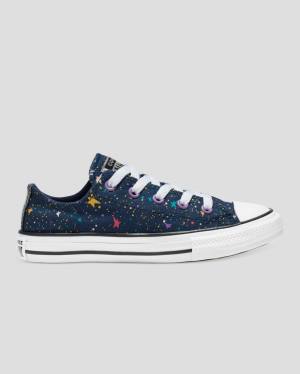 Converse Chuck Taylor All Star Star Print Low Tops Shoes Blue Pink | CV-719XTN