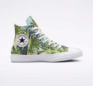 Converse Chuck Taylor All Star Tropical Florals High Tops Shoes Light Green / White | CV-273MAN