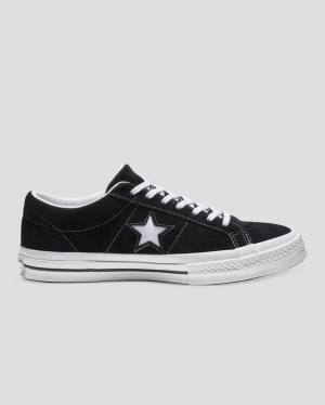 Converse One Star Premium Suede Low Tops Shoes Black | CV-846XYO