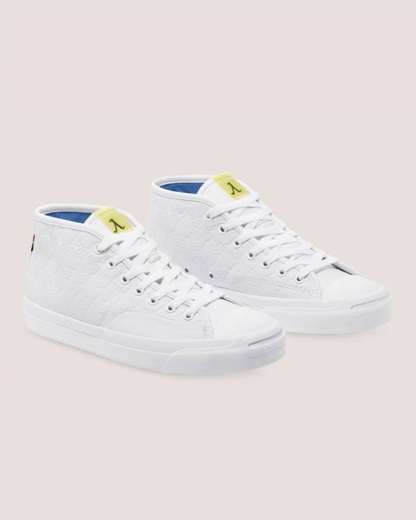 Converse Alexis Sablone Pride Jack Purcell Pro High Tops Shoes White | CV-107ORS