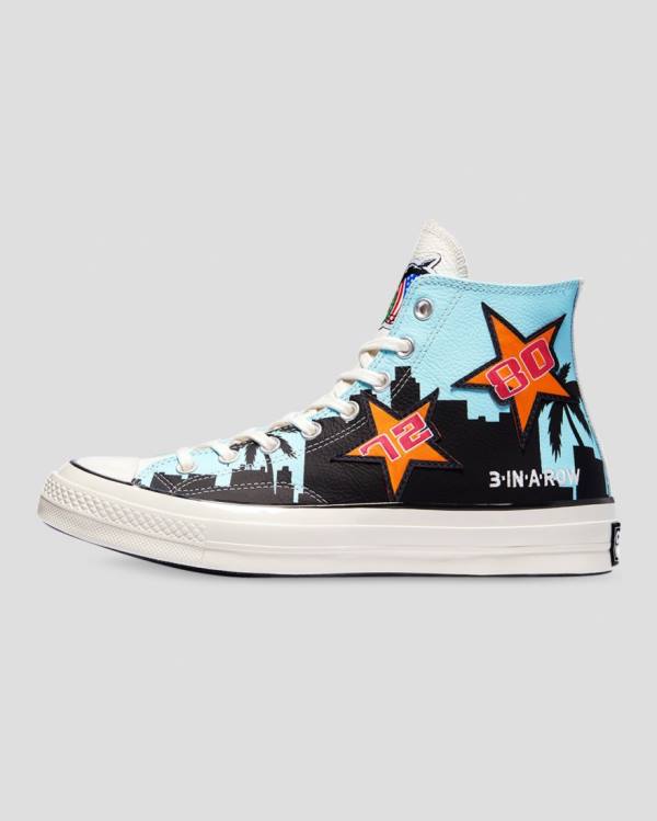 Converse Chinatown Market Chuck 70 Specialty High Tops Shoes Black Blue | CV-703JIL