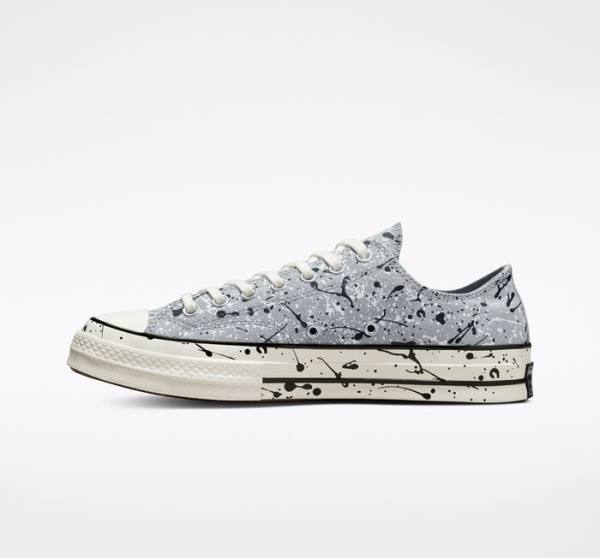 Converse Chuck 70 Archive Paint Splatter Low Tops Shoes Grey / Black / White | CV-479ZAX