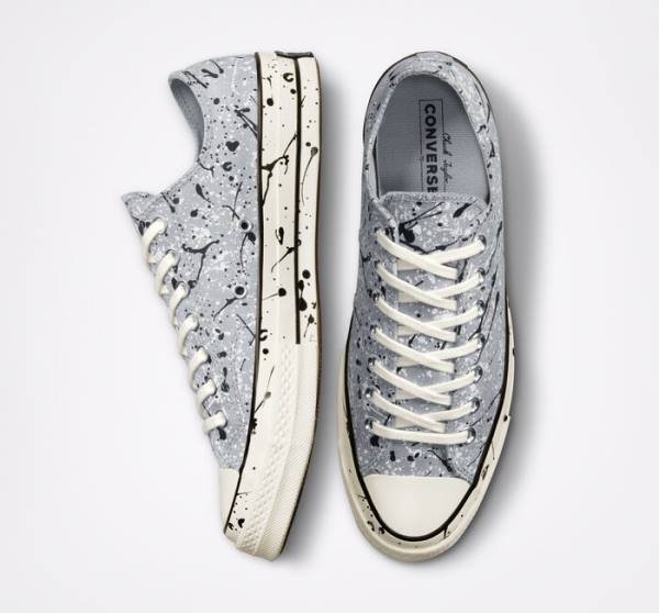 Converse Chuck 70 Archive Paint Splatter Low Tops Shoes Grey / Black / White | CV-479ZAX