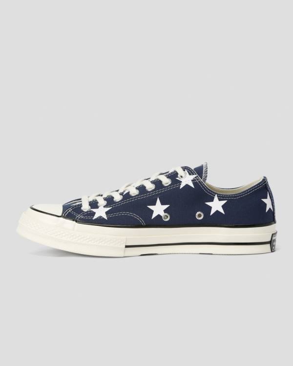 Converse Chuck 70 Archive Print Low Tops Shoes Blue | CV-073ACT