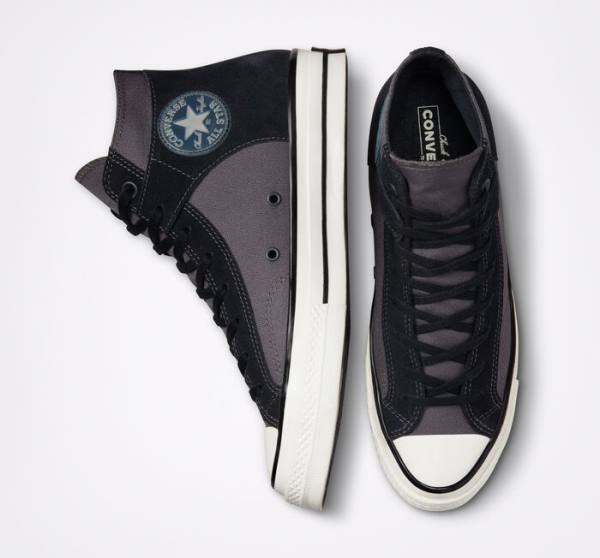 Converse Chuck 70 Crafted Canvas High Tops Shoes Black / White | CV-645JNU