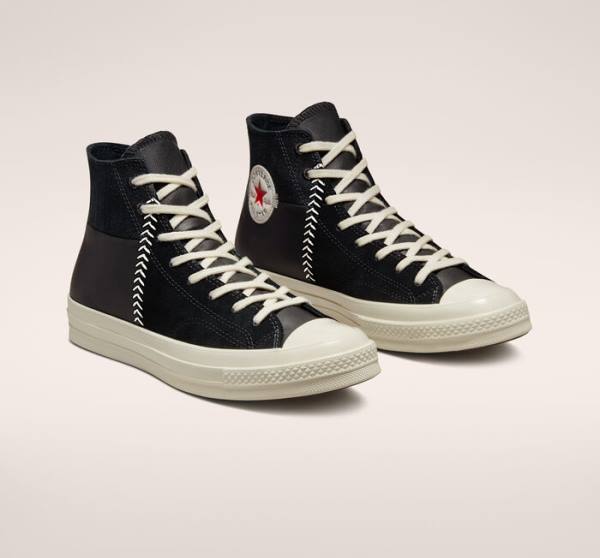 Converse Chuck 70 Crafted Leather High Tops Shoes Black / Red | CV-620NIY