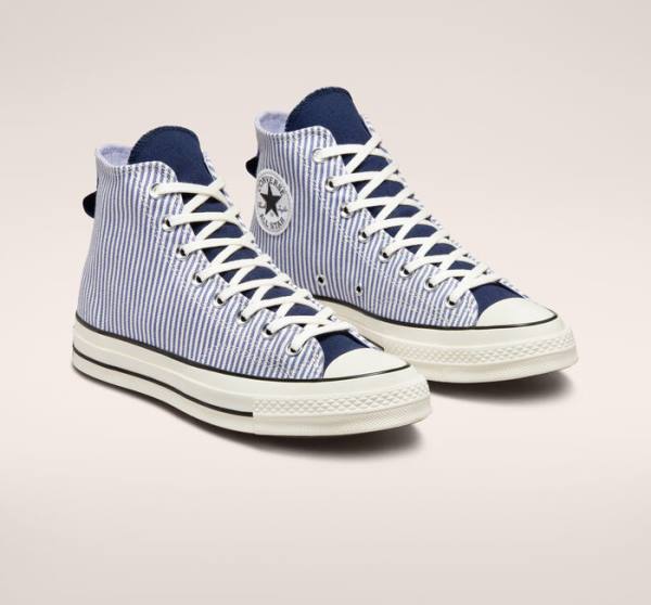 Converse Chuck 70 Crafted Stripe High Tops Shoes Indigo / Black | CV-961GLS