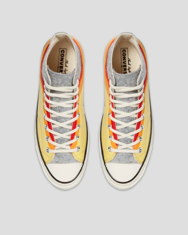 Converse Chuck 70 Nor'Easter Felted Layered High Tops Shoes Grey Red Yellow | CV-941OGZ