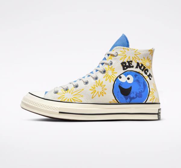 Converse Chuck 70 Sunny Floral High Tops Shoes Blue | CV-026RJH