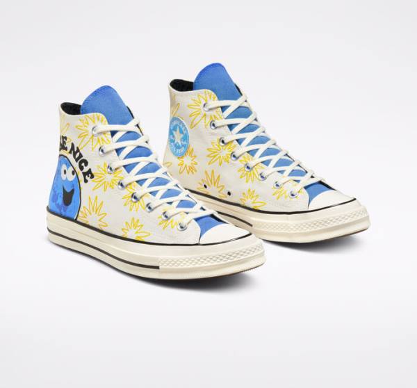 Converse Chuck 70 Sunny Floral High Tops Shoes Blue | CV-591RKZ