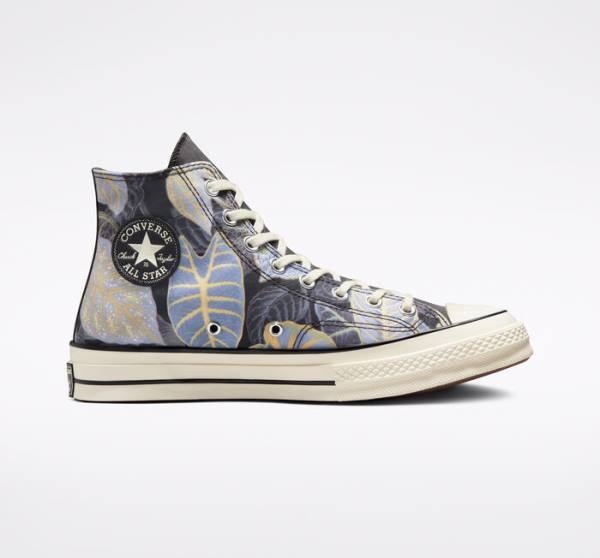 Converse Chuck 70 Tropical Leaf High Tops Shoes Black | CV-038PGY