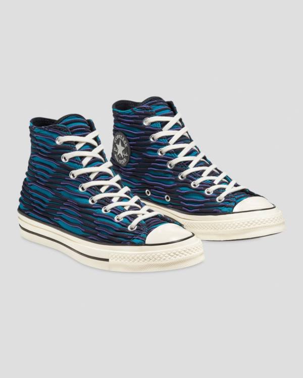 Converse Chuck 70 Wavy Knit High Tops Shoes Blue | CV-124ESD