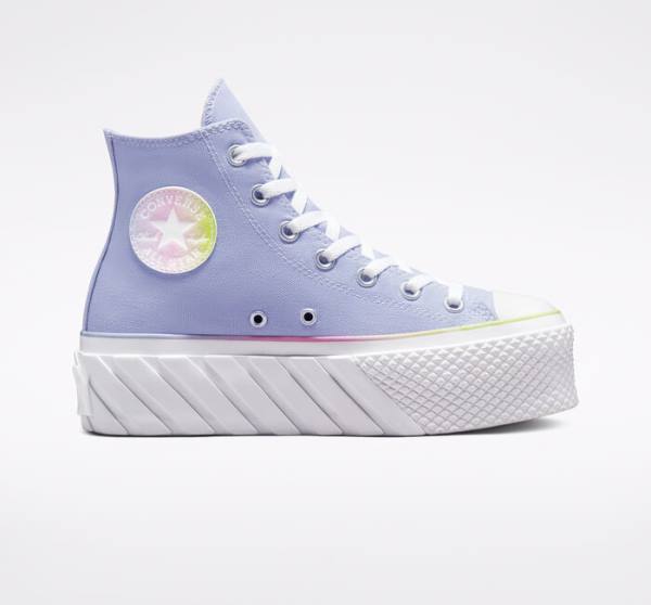 Converse Chuck Taylor All Star 2X Lift Platform Pastel Gradient High Tops Shoes Blue / White | CV-216BPU