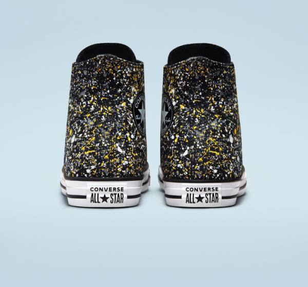 Converse Chuck Taylor All Star Archive Paint Splatter High Tops Shoes Black / White | CV-187GUB