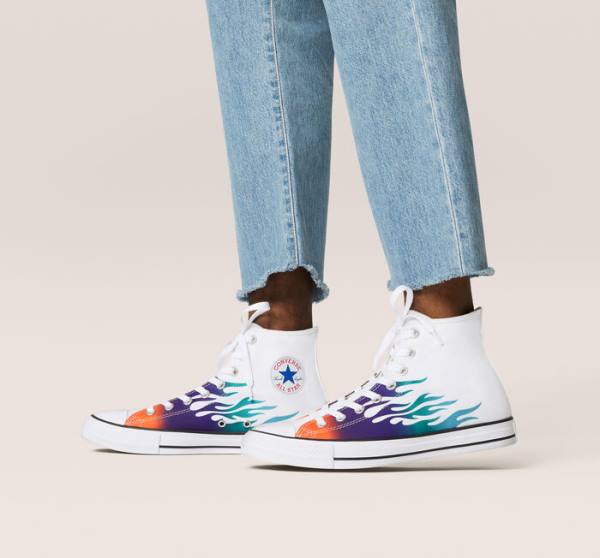 Converse Chuck Taylor All Star Archive Prints High Tops Shoes White / Blue / Turquoise | CV-932UIL