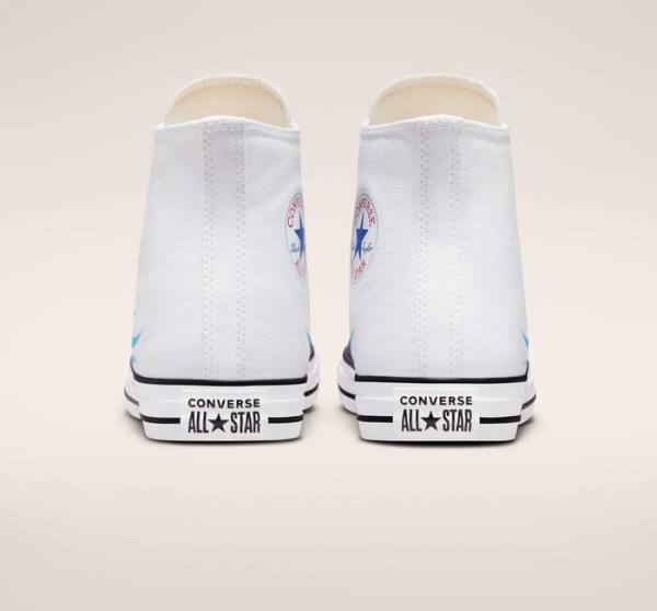 Converse Chuck Taylor All Star Archive Prints High Tops Shoes White / Blue / Turquoise | CV-960IBN