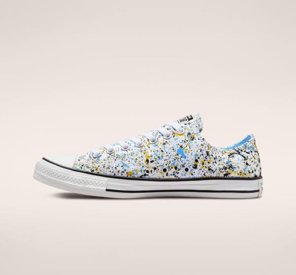 Converse Chuck Taylor All Star Archive Paint Splatter Low Tops Shoes White / Blue | CV-978NGC