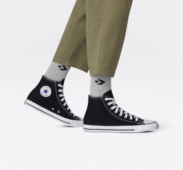 Converse Chuck Taylor All Star Black High Tops Shoes Black | CV-701ZUG