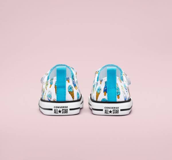 Converse Chuck Taylor All Star Easy-On Frozen Treats Low Tops Shoes White / Blue / Light Green | CV-086AVP