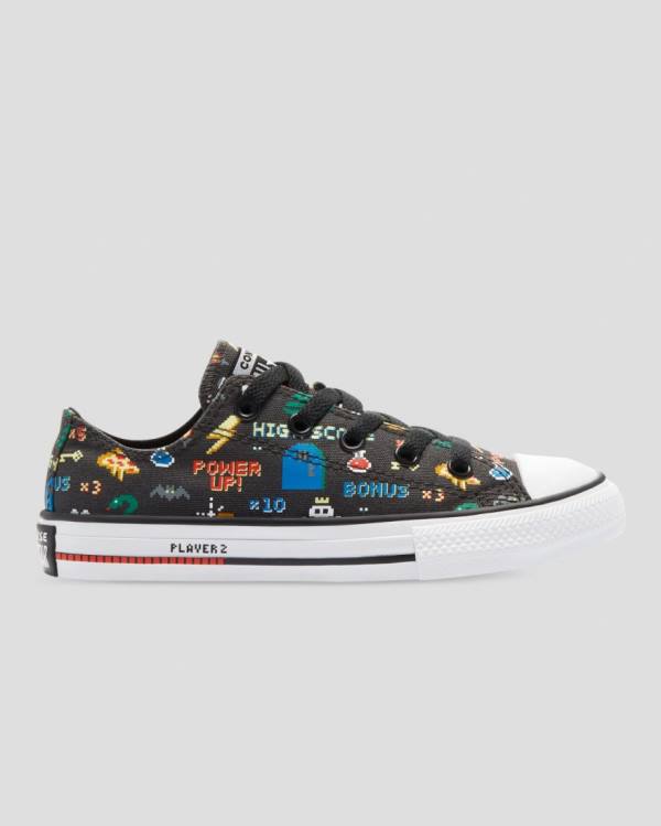 Converse Chuck Taylor All Star Gamer Print Low Tops Shoes Black | CV-605IEC