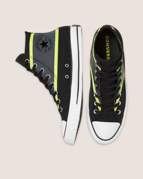 Converse Chuck Taylor All Star Hi-Vis High Tops Shoes Black Grey | CV-607KAW