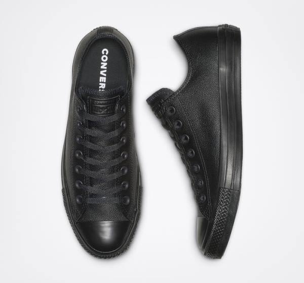 Converse Chuck Taylor All Star Leather Low Tops Shoes Black | CV-604JXO