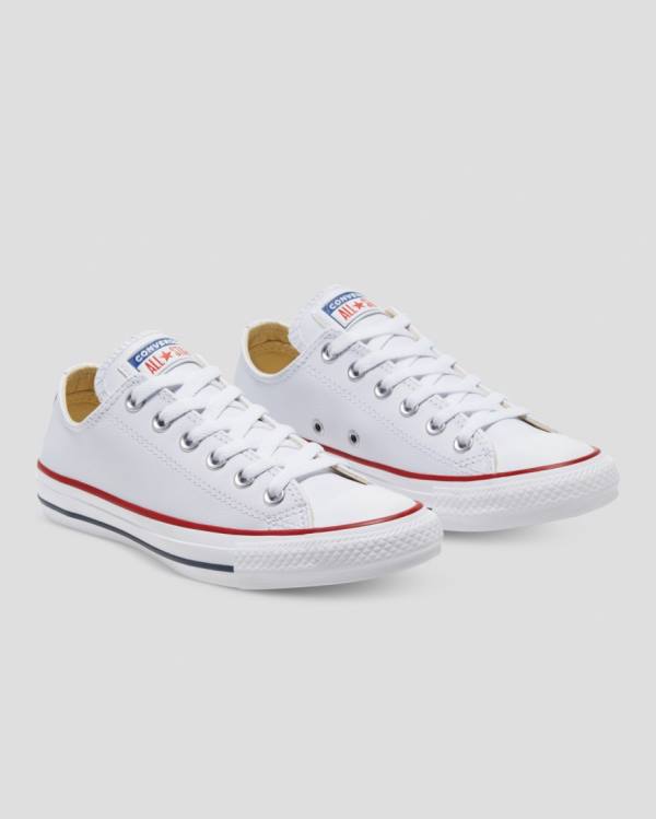 Converse Chuck Taylor All Star Leather Low Tops Shoes White | CV-927DEN