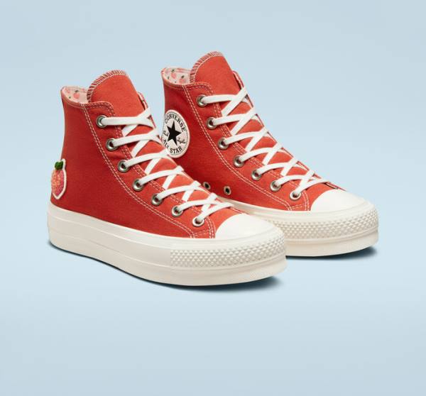 Converse Chuck Taylor All Star Lift Platform Peaches High Tops Shoes Orange / Black | CV-421GSW