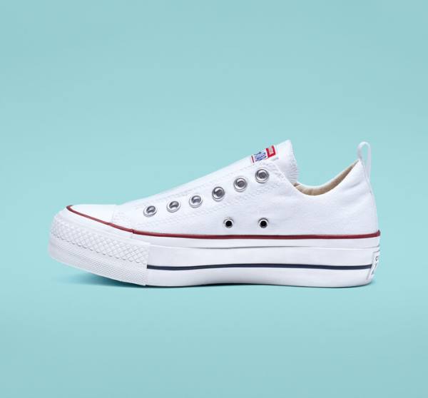 Converse Chuck Taylor All Star Lift Platform Slip Low Tops Shoes White / Red / Blue | CV-860CSK