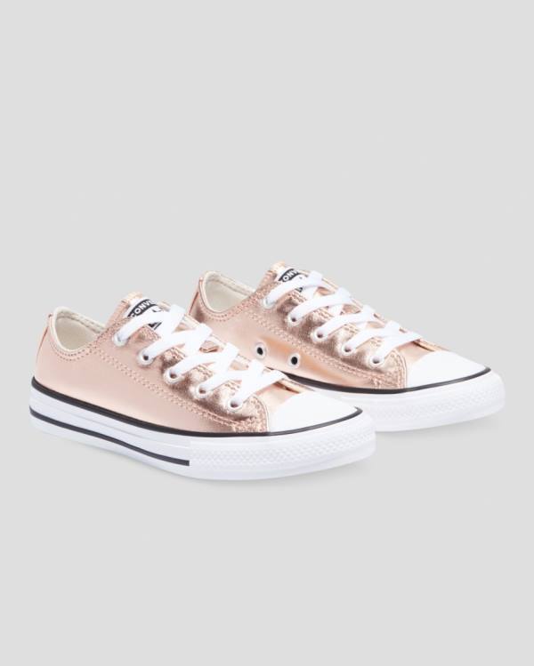 Converse Chuck Taylor All Star Metallic Low Tops Shoes Gold White | CV-153GPC