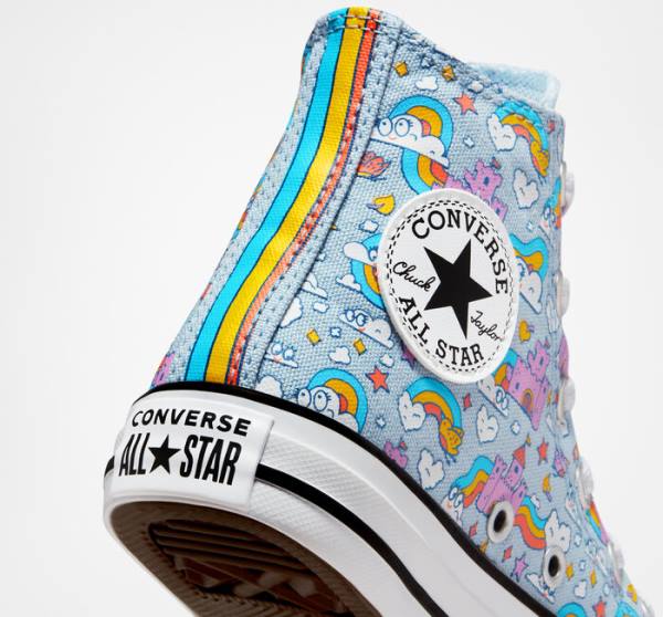 Converse Chuck Taylor All Star Rainbow Castles High Tops Shoes Blue / Pink | CV-147OTK