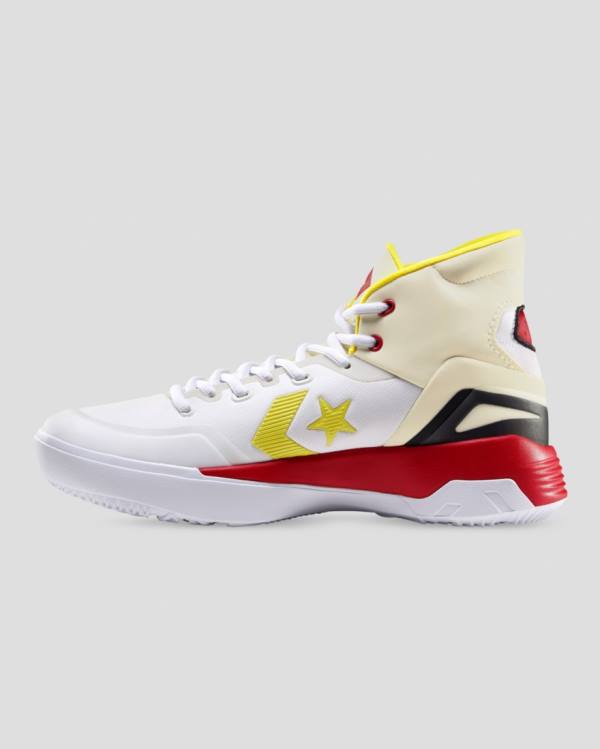 Converse G4 Bleeding Colour High Tops Shoes White Yellow Red | CV-691OWA