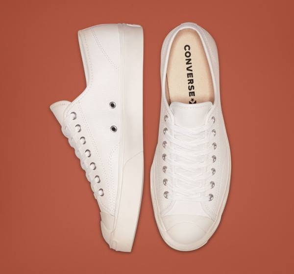 Converse Jack Purcell Leather Low Tops Shoes White / White / White | CV-813NUD