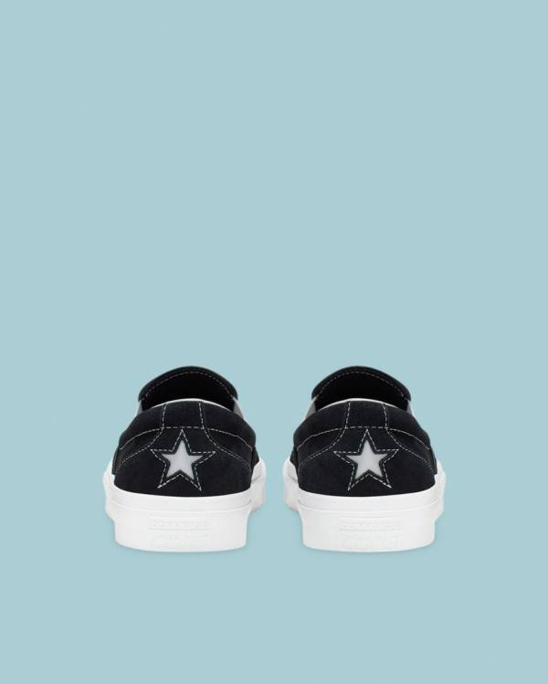 Converse One Star CC Slip On Low Tops Shoes Black | CV-943QWL