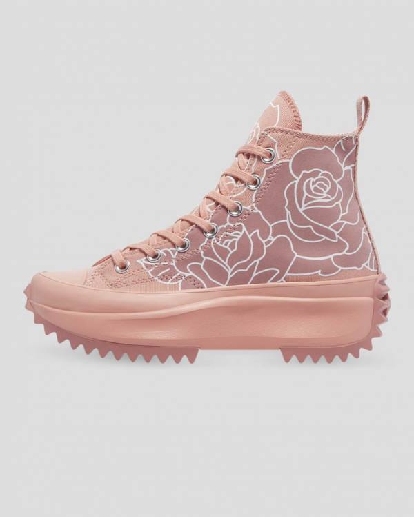 Converse Run Star Hike Floral High Tops Shoes Pink | CV-670GXC