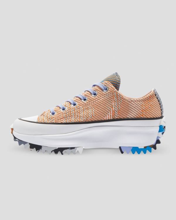 Converse Run Star Hike Knit Print Low Tops Shoes Orange Pink | CV-395IBX