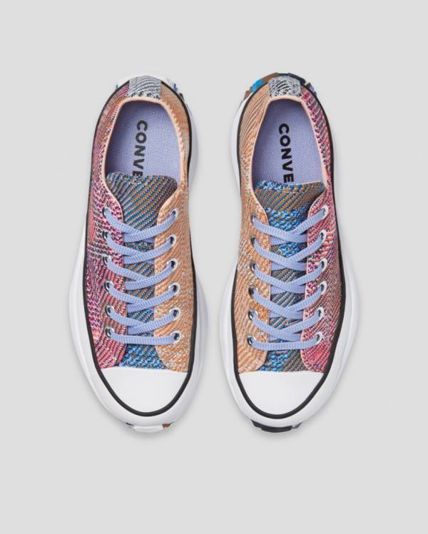 Converse Run Star Hike Knit Print Low Tops Shoes Orange Pink | CV-395IBX