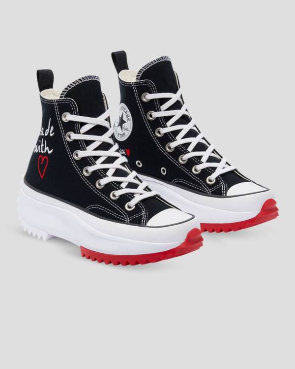 Converse Run Star Hike Love Thread High Tops Shoes Black | CV-107NWH