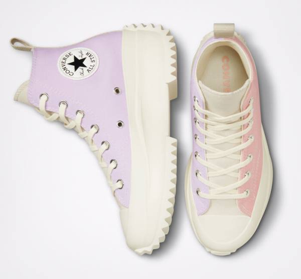 Converse Run Star Hike Platform Tri-Panel Color Block High Tops Shoes Pink | CV-684IAS