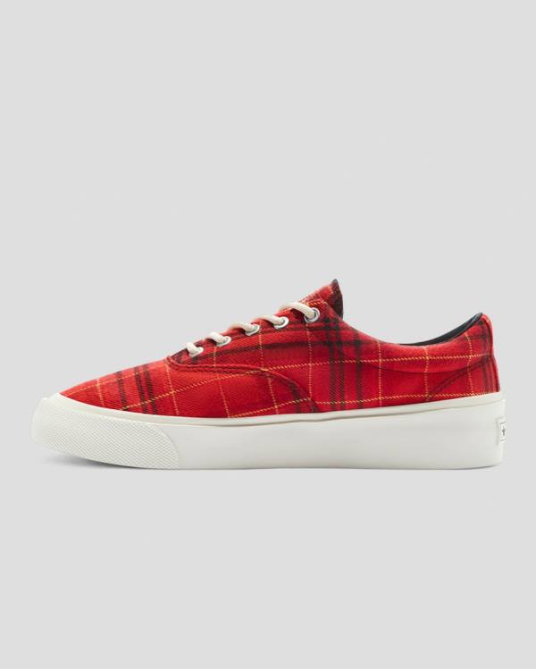 Converse Skidgrip Twisted Plaid Low Tops Shoes Red | CV-342JHX