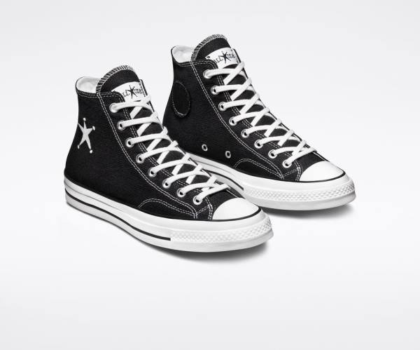 Converse Stussy Chuck 70 High Tops Shoes Black / White | CV-435ILT